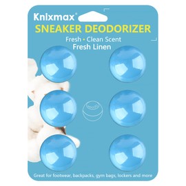 Knixmax Shoe Deodorizer Balls, Boot Deodorizing Shoe Odor Eater Ball Sneaker Deodorants, Gym Bags Lockers Car Air Fresheners, 6 Packs Fresh Linen Blue