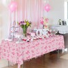 Homanu 3 Pack Pink Birthday Bow Party Decorations Tablecloths, Large