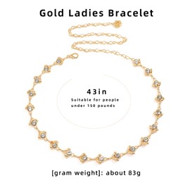 XZEIT Women's Chain Belt for Dresses Waist Chain Belt Waist Women's Gold Gothic Oriental Boho Waist Belt Chains Gold for Costume Jewellery 47 Inches - 120 cm for Jeans Dresses Jeans