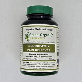 Green Organic Supplements Neuropathy Pain, Nerve Damage, Trigeminal Neuralgia (Pack of 3)