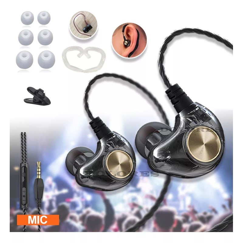 Dolores Audífonos Con Micrófono Monitores Deportes In-ear 3.5 Jack