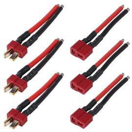 3 Pairs T Plug Connector Female and Male Deans with 14AWG 53MM /2inch Silicon Wire for RC Lipo Battery Cable Drone