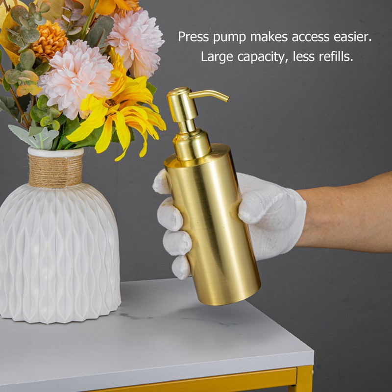 Soap Dispenser Stainless Steel Bottle Large Capacity Home Decoration with