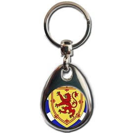 KAZMUGZ Scotland Flag Keyring. Double Sided Lion Gift Keyring. Heavy Quality Metal. Unisex Adults. Multicolored