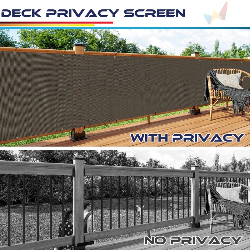 Windscreen4less 3'x12' Deck Balcony Privacy Screen Fence Apartment Balcony Mesh