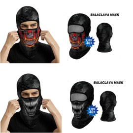 3D Balaclava Full Face Mask,Skull Face Shield Motorcycle Head Cover Headwear Mask Ghosts Skull Cover for Men Women, Clown Face, One Size