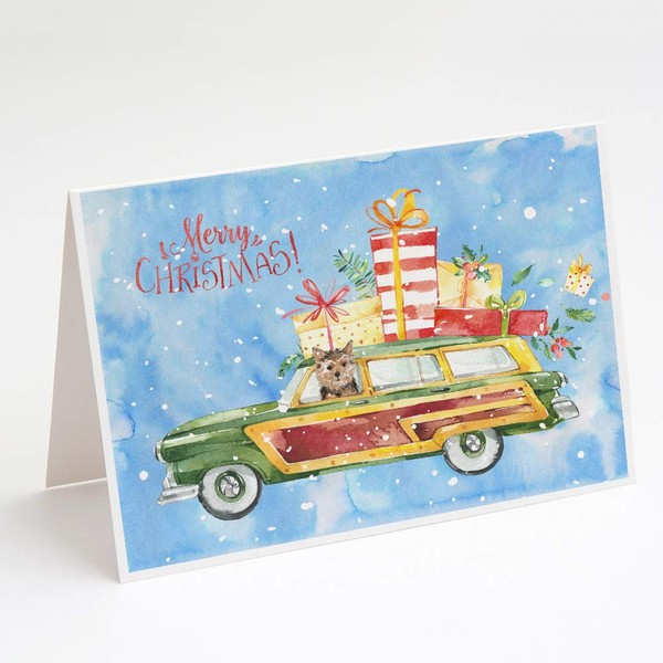 Caroline's Treasures CK2461GCA7P Merry Christmas Norwich Terrier Greeting Cards and