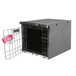 Seiyierr Dog Crate Cover - Kennel Covers Fit for 24 Inch Dogs Crate, Double Door Polyester for Wire Puppy Cage Indoor Outdoor Protection, Grey