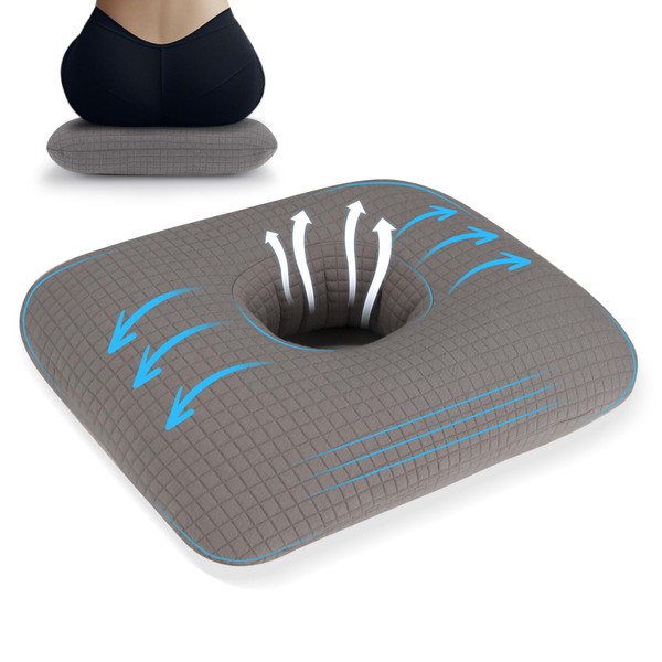 RoamReady Donut Pillow for Tailbone Pain Relief Cushion, Cotton Butt