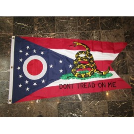 "Flags & Signs" 3x5 Embroidered Ohio Gadsden Dont Tread On Me 600D Nylon Flag 3'x5' Heavy Duty a-1-4681