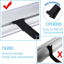 8 Set Solar Cover Reel Attachment Kit, Solar Cover Reel Blanket Straps and Clips for Universal Inground Swimming Pool - Including 8 Adhesive Nylon Straps & Tabs, 8 Cord Plates, 8 Buckles