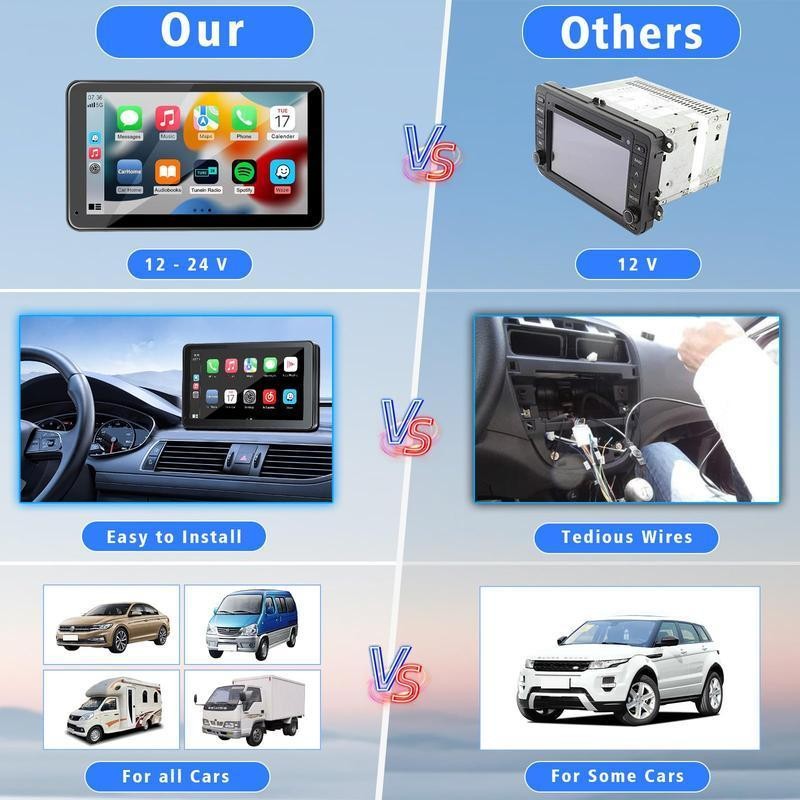 [QPJ] 2025 upgraded wireless Carplay audio with suction cup and