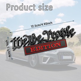 We The People Edition Emblems, Car Exterior Emblems Badge 3D Sticker Decal, 3D Fender Badge Decal, 3D Fender Badge Decal Car Truck Replacement, Fit for All Cars