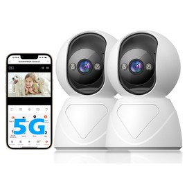 5G WiFi Indoor Surveillance Camera, FHD 1080P Indoor Camera Pan/Tilt Indoor Camera Baby Monitor with People/Babies/Pets, Car Tracking, 3 Night Vision, Two-Way Audio
