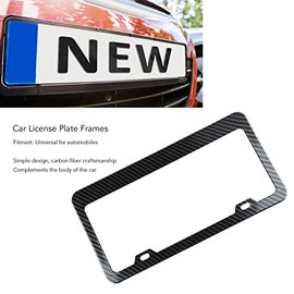 KIMISS Marco para matrícula de Coche, 2 Unidades, Fibra de Carbono, Universal, Resistente a la oxidación, Marco y Cubierta para Placa