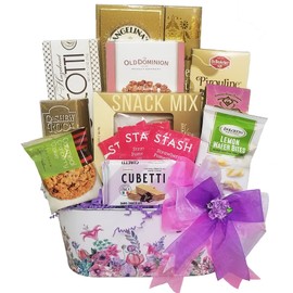 Delight Expressions® "Cheerful Wishes" Gourmet Food Gift Basket - Mother's Day Gift Basket - Birthday or Get Well Gift for Her - For Mom, Wife, Grandmother, Sister
