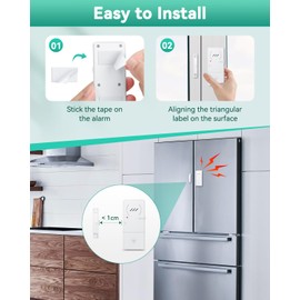 HAPYTHDA Freezer Door Alarm 60s Delay, 0.3in Ultra Thin Freezer Alarm Wireless WiFi Alert, Refrigerator & Fridge Door Alarm or Chime, Time Delay Door Alarm for Freezer/Door/Window, Freezer Alarm 2P