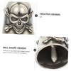Kisangel 4pcs Skull Bell Pendant Necklace for Men Punk Style