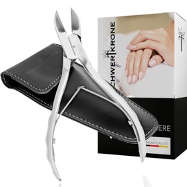Schwertkrone Nail Clippers Stainless Steel 14 cm with Sharp and Smooth Cut for Toenails and Fingernails with Case