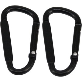 Toyvian 2Piezas Mosquetón Aluminio de Multifuncional Portátil y Actividades Color Negro