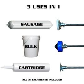 Newborn 620AL-Red Round Rod Caulk Gun with Aluminum Barrel - 18:1 Thrust Ratio | 20 oz. Sausage Cartridge Capacity | Includes Ring Cap, Cones & Sausage Cup