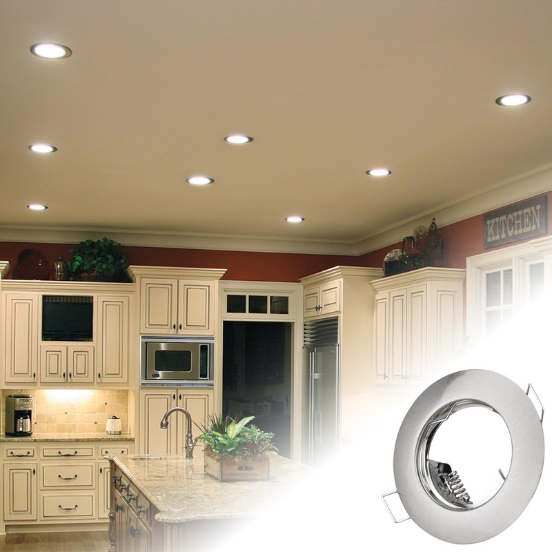 KingYH 8 Pack Recessed Light Frames Set GU10 MR16 Round