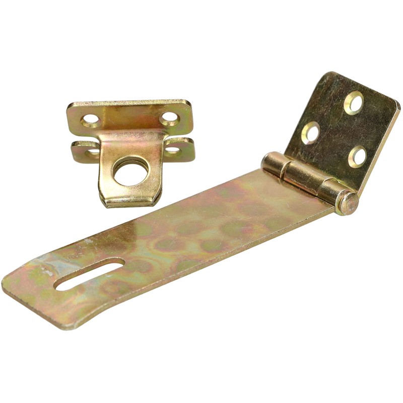 KOTARBAU® Hasp 130 mm with Padlock Yellow Galvanised Padlock Bolt