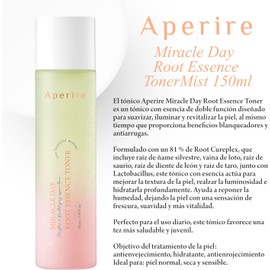 Aperire Tónico Facial Coreano Miracle Day Root Essence Aperire 150ml Hidratación y Firmeza Regula el pH y Fortalece la Barrera Cutánea Root Cureplex con 5 Raíces Skin Care Coreano K-Beauty