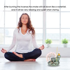 Incense Waterfall Moon Backflow Incense Burner Ceramic Incense Holders Rose Stone Crystal Tree Incense Holder Namaste Yoga Meditation and Home Decor