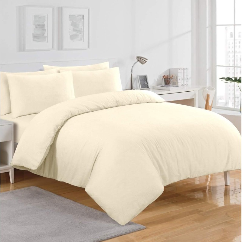 Off-White Thermal Flannelette Fitted Bed Sheet 30cm Deep 100% Soft