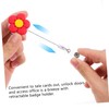 DOITOOL 4pcs Retractable Badge Holders with Flower Design Portable Id