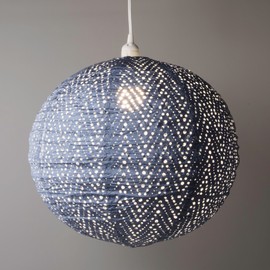 Allsop Home & Garden 32024 Soji Stella Nova Chevron Metallic Blue Indoor/Outdoor Tyvek Pendant Lamp (120V)