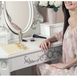 TOUNALKER 8Pcs Velvet Jewelry Organizer Tray, Stackable Jewelry Trays Storage Holder, Drawer Insert Divided Jewelry Display Tray Case for Earring Necklace Bracelet Ring Brooch Watch (off-white)