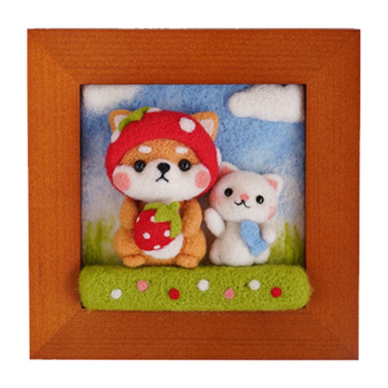 Needle Felting Kit Photo Frame Wool Felting Supplies Animal Plush