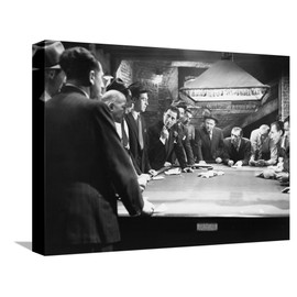 ART.COM Canvas Wall Art Prints Mobsters Meeting around Pool Table, Hobbies Decor, 16" x 12"