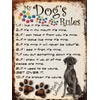 MY DOG'S RULES RETRO STYLE METAL TIN SIGN/PLAQUE BLACK LABRADOR