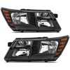 REINKO Headlight Assembly Compatible with 2009-2020 Dodge Journey Black Headlamps