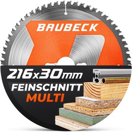 BAUBECK Saw Blade 216 x 30 mm Fine Cut Multi-Material 60 Teeth