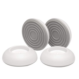 BOMI Set of 4 Elephant Feet / Wall Protection Pads for Door Gates | High-Quality Accessories for Protective Children | No Drilling & Clamping | Ideal for Stair Gates | Child Lock in White