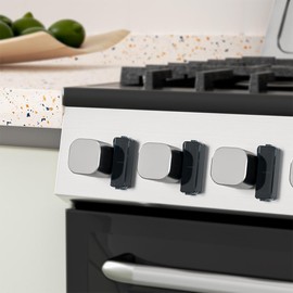 SAFELON 8 Pcs Baby Safety Stove Gas Knob Lock, Kitchen Safety Stove Gas Knob Covers for Babies & Toddlers, Childproof Gas Oven Locks (Black)