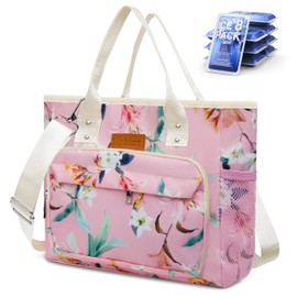 iPhixx Lunch Bag Women Insulated Lunch Box for Women Adults - Leakproof Large Purse Lunch Tote Bags with Adjustable Shoulder Strap Zipper Side Pockets for Work