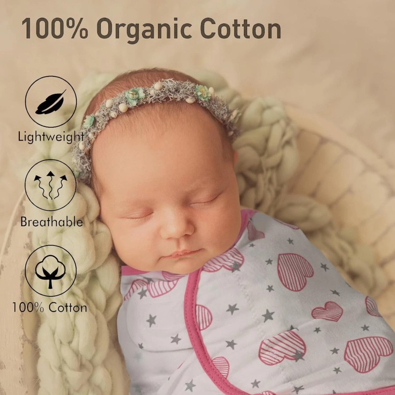 GLLQUEN BABY Swaddle Blanket 3 Pack 0-3 Months NEW. 100