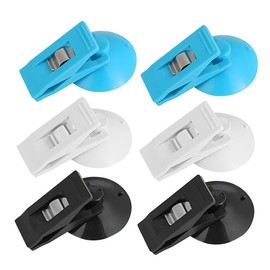 TOGRAND 6PCS Multi Purpose Suction Cup Clip,Tickets Bills Organization Clamp,Car Sunshade Cloth Fixing Clip, Refrigerator Message Papers Clamp, Souvenir Clip