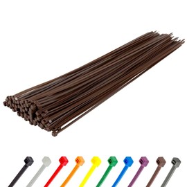 Gocableties Cable Ties, Pack of 100, Brown, 300 mm x 7.6 mm with 54.4 kg Tensile Strength, Extra Strong, UV-Resistant Set