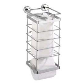 Wenko 17833100 PowerLoc spare toilet roll holder Sion fixing without drilling, Metal Steel, 14 x 32 x 15.5 cm, Chrome