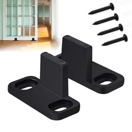 Adjustable Sliding Door Bracket, Pack of 2, Adjustable Floor Guides, Adjustable Sliding Door Runner, Sliding Door Guide with Screws for Glass Sliding Door, Cabinet Door, Barn Doors