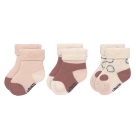 LÄSSIG Children's Terry Socks Set of 3 Off White / Powder Pink Size 12-14
