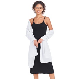 Zudanal Shawls and Wraps for Evening Dresses Sheer Scarf Long Chiffon Shawl Cover Up Formal Wedding Ivory 79 * 18