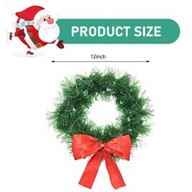 Dogary Christmas Wreath Set, Car Holiday Wreath with LED Lights, for Holiday Parties Front Grille Decoration, Universal for Most Vehicles (Multicolored)