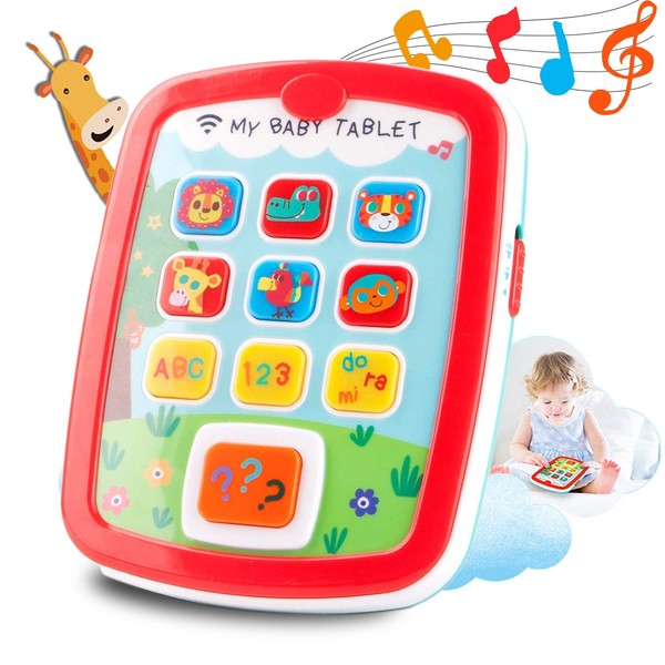 HISTOYE Baby Tablets Toys Gifts for 1 + Year Old Toddlers Learning Tablet Educational Musical Toys Electronic Learning Pad Toys for 1 2 Year Old ABC 123 Sounds Lights Smart Tablet for Toddlers